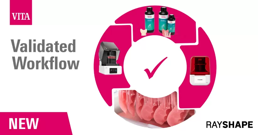 RAYSHAPEおよびVITAは高度な歯科3D印刷のための樹脂の互換性を検証します
